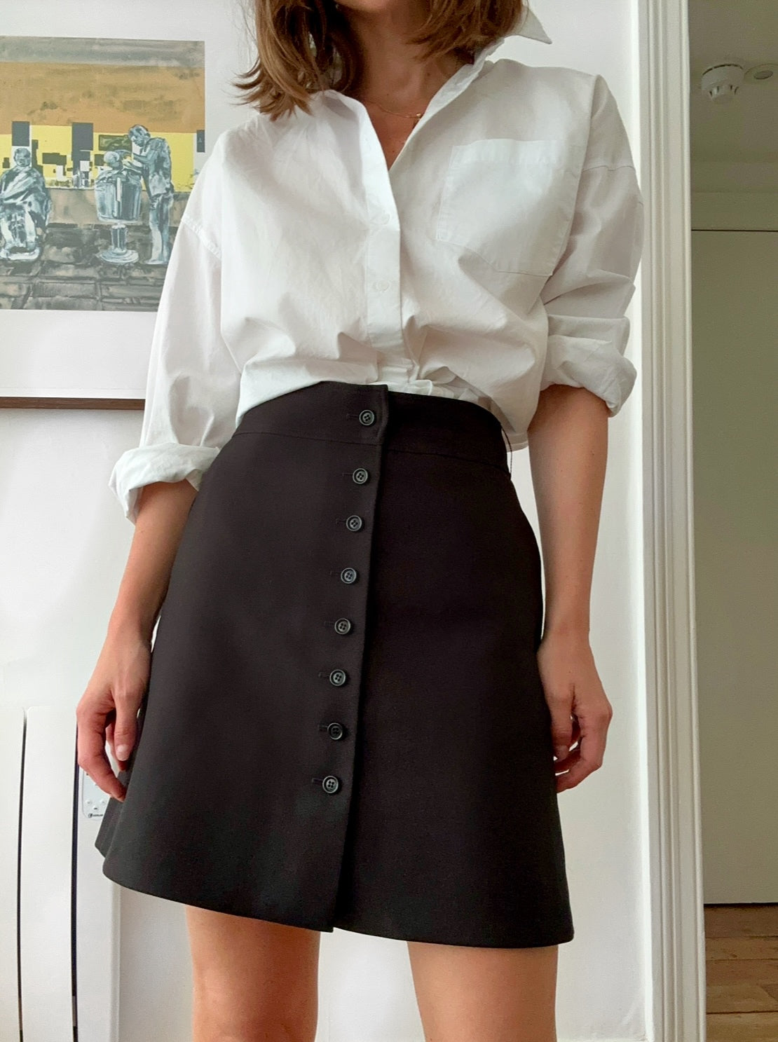 A-line little black skirt